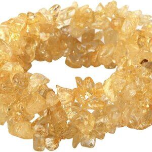 SALE - Citrine Gemstone Beaded Stretch Bracelet - 5 Layers